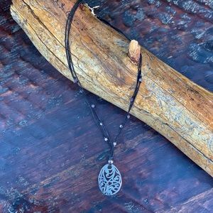 SILPADA Sterling Silver Pendant & Cord Necklace